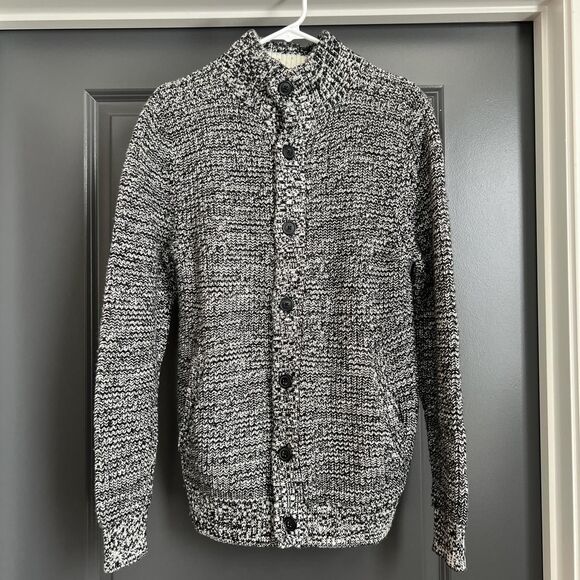 Men's grey marled button-up cardigan Size S - Picture 1 of 1